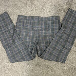 Zara Basic XL Grey Plaid Tapered Ankle Pants